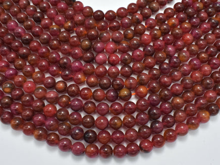 Jade - Orange, Red, 8mm Round-RainbowBeads