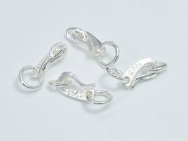 4pcs 925 Sterling Silver Clasp, S Hook, 10x5mm-RainbowBeads