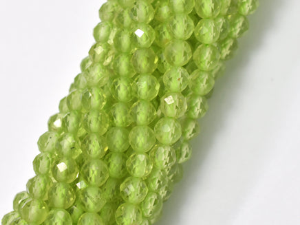 Peridot Beads, 3.3mmmm Micro Faceted Round-RainbowBeads