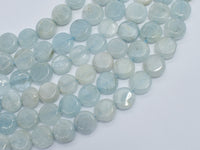Aquamarine 10mm Coin Beads-RainbowBeads