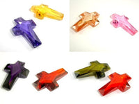 CZ beads,14x22mm Faceted Cross Pendant-RainbowBeads