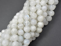 White Rainbow Moonstone Beads, 8mm (8.5mm) Round Beads-RainbowBeads