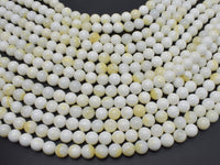 Mother of Pearl Beads, MOP, Creamy White, 8mm Round-RainbowBeads