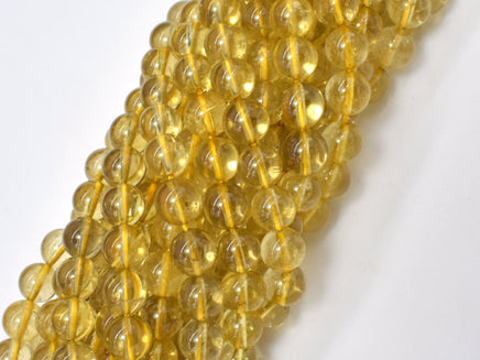 Gold Rutilated Quartz, 8mm Round Beads-RainbowBeads