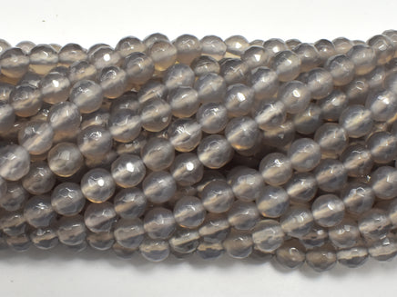 Gray Agate Beads, 6mm Faceted Round Beads-RainbowBeads