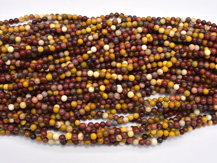 Mookaite Beads, 4mm (4.6mm), Round Beads-RainbowBeads