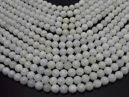 White Mother of Pearl Beads, MOP, 8mm (8.3mm) Round-RainbowBeads