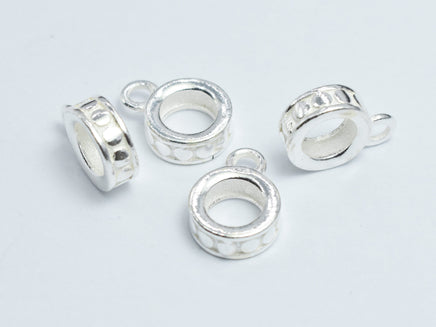 2pcs 925 Sterling Silver Bead Connector Tube 8x3mm-RainbowBeads
