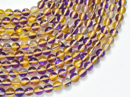 Mystic Aura Quartz-Yellow, Purple, 6mm, Round-RainbowBeads