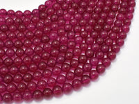 Jade Beads-Ruby, 6mm (6.4mm) Round Beads-RainbowBeads