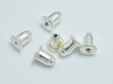 10pcs 925 Sterling Silver Ear Nuts, Bullet Ear Backs, Earring Stoppers, 4.2x5.2mm-RainbowBeads