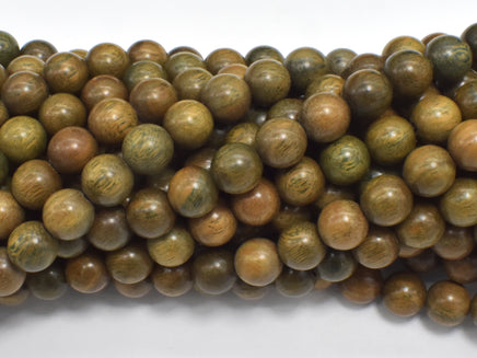 Green Sandalwood Beads, 8mm Round Beads-RainbowBeads