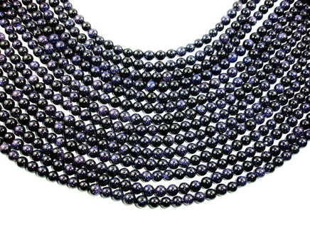 Blue Goldstone Beads, 5.8mm Round Beads-RainbowBeads