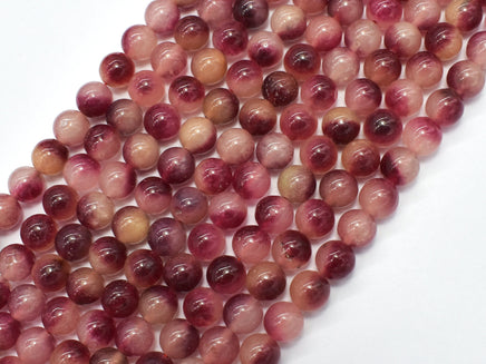 Jade - Red White 7.8mm Round-RainbowBeads