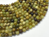 Green Garnet Beads, 6mm (6.5mm) Round Beads-RainbowBeads