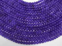 Jade - Amethyst, 6mm (6.3mm) Round-RainbowBeads