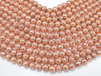 Lava-Copper Plated, 10mm (10.5mm) Round Beads-RainbowBeads
