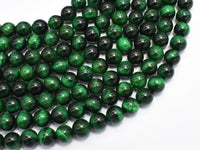 Tiger Eye-Green 8mm Round-Rainbow Beads