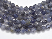 Iolite Beads, 4mm Micro Faceted Round-RainbowBeads