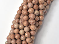 Pink Banded Jasper, 8mm, Round Beads-RainbowBeads