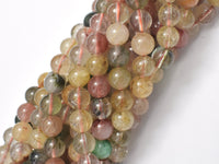 Mixed Rutilated Quartz, 8mm (8.5mm) Round-RainbowBeads