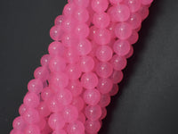 Sponge Quartz Beads-Pink, 8mm Round Beads-RainbowBeads