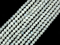White Moonstone Beads, 4mm (4.2mm) Round Beads-RainbowBeads
