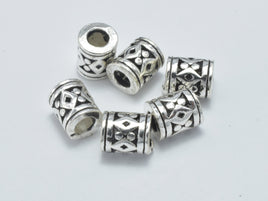 4pcs 925 Sterling Silver Beads-Antique Silver, 4.6x5.6mm Tube Beads-RainbowBeads