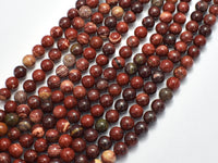 Red Snake Skin Jasper, 6mm (6.5mm) Round-Rainbow Beads