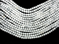 Matte White Howlite Beads, Round, 6mm-RainbowBeads