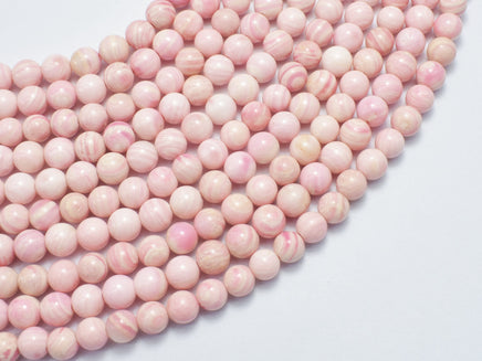 Pink Queen Conch Shell 6mm Round-RainbowBeads