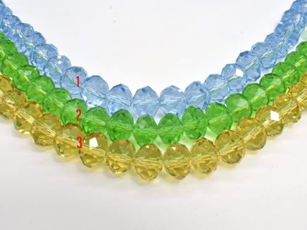 Crystal Glass Beads, 8x10mm Faceted Rondell, 7 Inch-RainbowBeads
