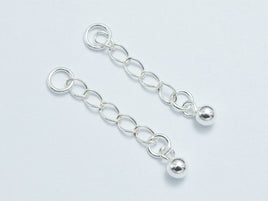 6pcs 925 Sterling Silver Extension Chain 25mm Long-RainbowBeads