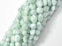 Green Angelite Beads, 6x8mm Nugget Bead-RainbowBeads