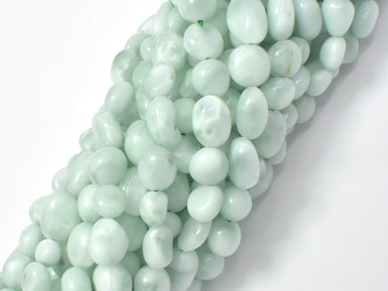 Green Angelite Beads, 6x8mm Nugget Bead-RainbowBeads