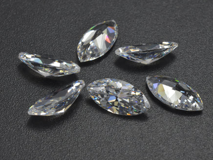 Cubic Zirconia Loose Gems- Faceted Marquise, 1piece-RainbowBeads