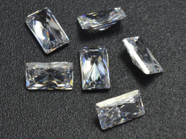 Cubic Zirconia Loose Gems-Faceted Rectangle, 1piece-RainbowBeads