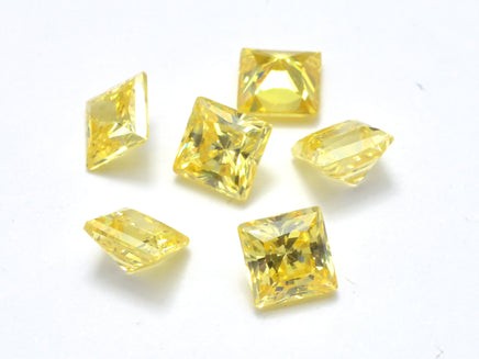 Cubic Zirconia Loose Gems-Faceted Square, 1piece-RainbowBeads