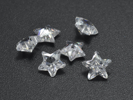 Cubic Zirconia Loose Gems - Faceted Star, 1piece-RainbowBeads