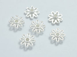 8pcs 925 Sterling Silver Beads - Flower, 7mm-RainbowBeads