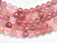 Strawberry Quartz 4mm Micro Faceted Round-RainbowBeads