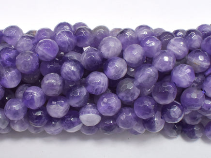 Amethyst, Dog Tooth Amethyst, 8mm, Faceted Round-RainbowBeads