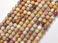 African Agate, 6mm, Round, 15.5 Inch-RainbowBeads