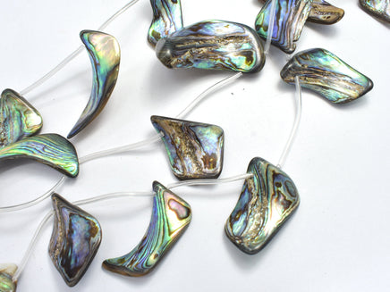 Abalone (18-25)x(28-35)mm Free Form Beads, Side Drilled, 14 Inch-RainbowBeads