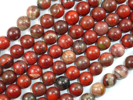 Brecciated Jasper Beads, 10mm Round Beads, 15.5 Inch-RainbowBeads