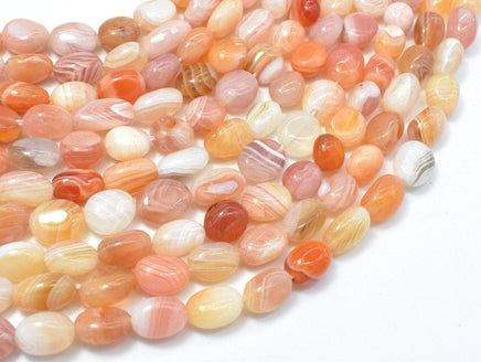 Orange Botswana Agate, 6x9mm Nugget Beads, 15.5 Inch-RainbowBeads