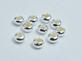 30pcs 925 Sterling Silver 3mm Rondelle Spacer Beads, Crimp Beads-RainbowBeads