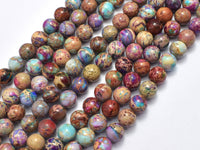 Impression Jasper-Red & Purple 8mm Round-RainbowBeads