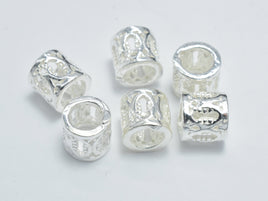 4pcs 925 Sterling Silver Beads, 5x4.8mm Tube Bead-RainbowBeads