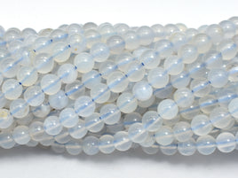Blue Chalcedony, Blue Lace Agate, 4mm (4.6mm) Round Beads-RainbowBeads